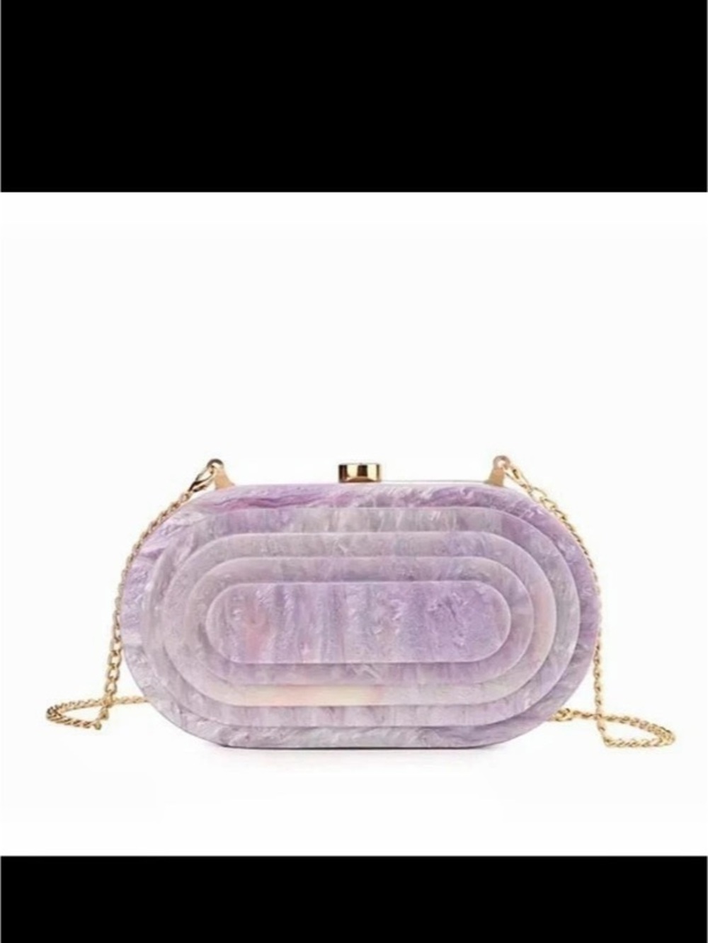 Juliette Acrylic Hard Case Clutch - Lilac